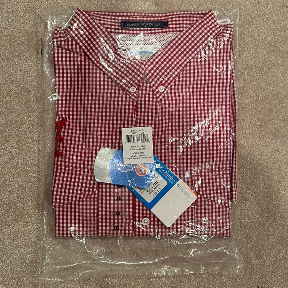 NEW IN BAG! Columbia Alabama PFG Short Sleeve Button Down Mens Size XXL